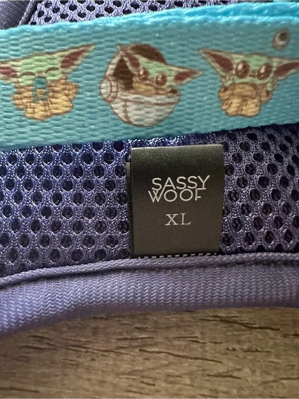 Star Wars The Mandalorian Baby Yoda Blue Padded Dog Harness size XL
